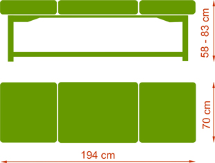 Dřevěné lehátko Nova Comfort